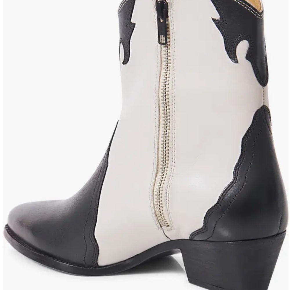 Free people western ankle boots booties black and white  NWT - Picture 3 of 5